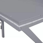 Lit mezzanine gaming double/complet, cadre de lit en bois avec bureau et LED, gris