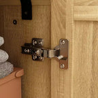 Meuble de Rangement Bohème avec Portes Tressées en Rotin et Poignées Dorées - Polyvalent pour Chambre, Bureau, Restaurant et Salon