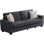 Canapé moderne gris de 210,8 cm, canapé surdimensionné à 2 places avec accoudoirs larges et dossier moelleux, canapé nuage confortable pour salon, chambre, bureau