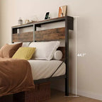 Cadre de lit double avec lumières LED et station de charge - Tête de lit haute, rangement sous le lit, silencieux