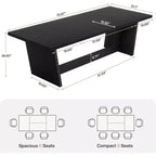 Table de salle à manger en bois de 180 cm, rectangulaire, style ferme, pour 6 à 8 personnes avec piédestal solide