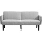 Canapé convertible réglable de 75,5 po, inclinable sur 3 positions avec design surélevé pour petits espaces (Gris/Vert)