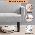 Canapé convertible réglable de 75,5 po, inclinable sur 3 positions avec design surélevé pour petits espaces (Gris/Vert)