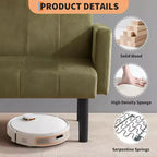 Canapé convertible réglable de 75,5 po, inclinable sur 3 positions avec design surélevé pour petits espaces (Gris/Vert)