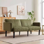 Canapé convertible réglable de 75,5 po, inclinable sur 3 positions avec design surélevé pour petits espaces (Gris/Vert)