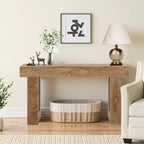 Table console de style rustique en bois de 63 pouces, table d'appoint d'entrée