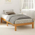 Cadre de lit en bois sans ressort avec lattes robustes, design minimaliste et installation facile