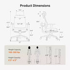 Chaise de bureau ergonomique avec repose-pieds et accoudoirs 4D