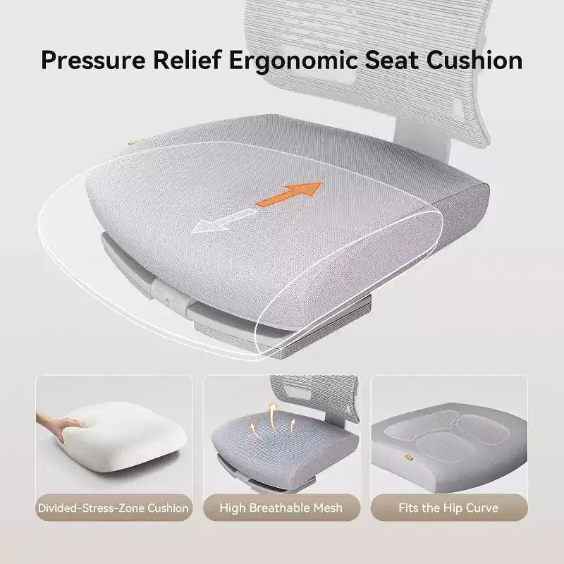 Chaise de bureau ergonomique avec repose-pieds et accoudoirs 4D