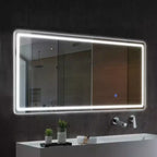 Miroir de Salle de Bain Rectangulaire 38x26 avec Cadre en Alliage d'Aluminium, Miroir Mural pour Chambre, Salon, Entrée, Noir