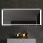 Miroir de Salle de Bain Rectangulaire 38x26 avec Cadre en Alliage d'Aluminium, Miroir Mural pour Chambre, Salon, Entrée, Noir