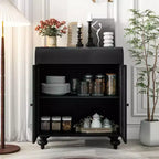 Meuble d'appoint Art avec 2 portes, buffet décoratif vieilli