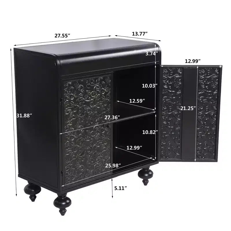 Meuble d'appoint Art avec 2 portes, buffet décoratif vieilli