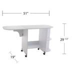 Table à couture roulante extensible / Station d'artisanat - Blanche