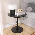 Table d'appoint ronde noire 23", petite table basse pour salon