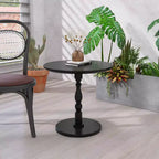 Table d'appoint ronde noire 23", petite table basse pour salon