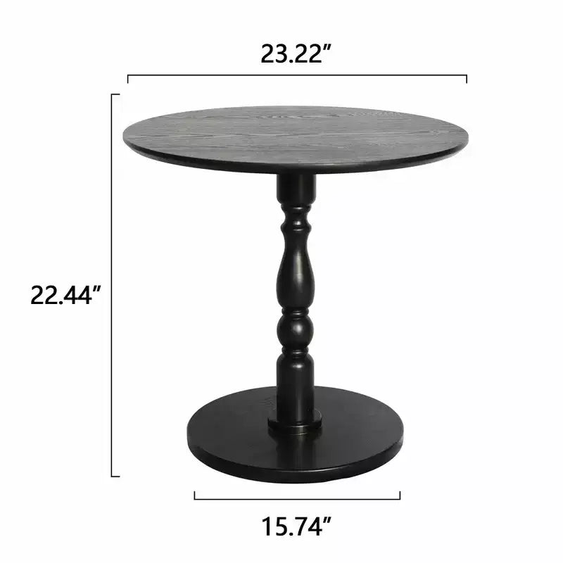 Table d'appoint ronde noire 23", petite table basse pour salon