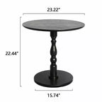 Table d'appoint ronde noire 23", petite table basse pour salon