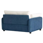 Fauteuil chenille surdimensionné avec assise profonde et coussins décoratifs