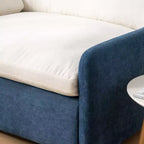 Fauteuil chenille surdimensionné avec assise profonde et coussins décoratifs