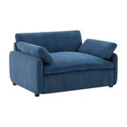 Fauteuil chenille surdimensionné avec assise profonde et coussins décoratifs