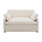 Fauteuil chenille surdimensionné avec assise profonde et coussins décoratifs