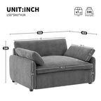 Fauteuil chenille surdimensionné avec assise profonde et coussins décoratifs