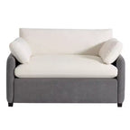Fauteuil chenille surdimensionné avec assise profonde et coussins décoratifs