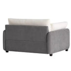 Fauteuil chenille surdimensionné avec assise profonde et coussins décoratifs