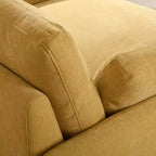 Fauteuil chenille surdimensionné avec assise profonde et coussins décoratifs