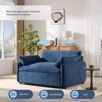 Fauteuil chenille surdimensionné avec assise profonde et coussins décoratifs