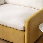 Fauteuil chenille surdimensionné avec assise profonde et coussins décoratifs