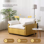 Fauteuil chenille surdimensionné avec assise profonde et coussins décoratifs