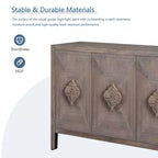 Meuble en bois ancien de 150 cm avec étagères réglables