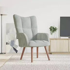 Fauteuil moderne en velours gris clair
