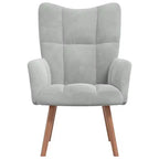 Fauteuil moderne en velours gris clair