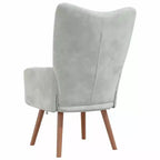Fauteuil moderne en velours gris clair