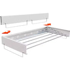 Wall Mounted Clothes Drying Rack Folding Indoor, Foldable Laundry Drying Rack Collapsible Invisible Space Saving Retractable Towel with Wall Template