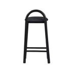 Tabouret en cuir végétalien noir