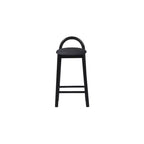 Tabouret en cuir végétalien noir
