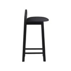 Tabouret en cuir végétalien noir