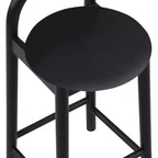 Tabouret en cuir végétalien noir