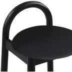 Tabouret en cuir végétalien noir