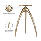 Tabouret de comptoir/bar en aluminium doré