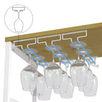 Meuble Bar à Vin Industriel Gris à 3 Niveaux (12+ Bouteilles) 91,4 cm H x 61 cm L x 38,1 cm P, Casier Détachable, 9 Supports à Verres et Étagères Réglables pour Maison/Bar