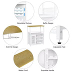 Meuble Bar à Vin Industriel Gris à 3 Niveaux (12+ Bouteilles) 91,4 cm H x 61 cm L x 38,1 cm P, Casier Détachable, 9 Supports à Verres et Étagères Réglables pour Maison/Bar