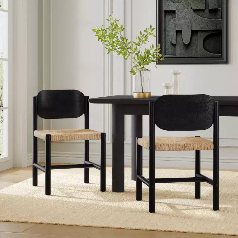 Chaises de salle à manger en bois d'acacia style Mid-Century Modern