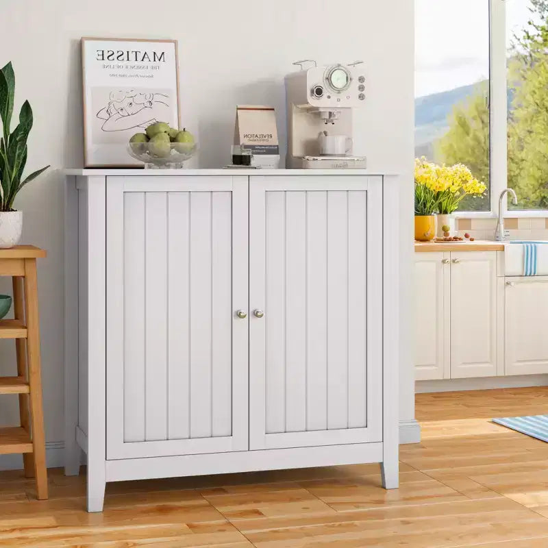 Mid-Century Modern 31.5" Freestanding Storage Cabinet with Double-Door