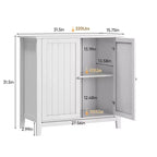 Meuble de rangement autoportant Mid-Century Modern 31,5" à deux portes