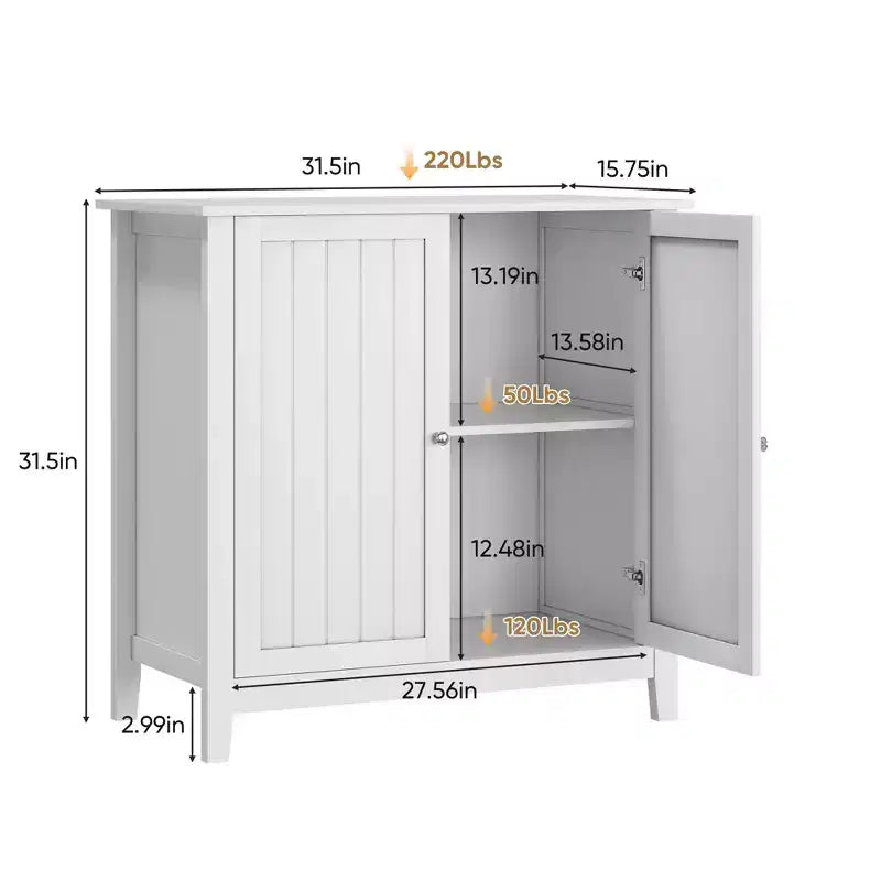 Mid-Century Modern 31.5" Freestanding Storage Cabinet with Double-Door